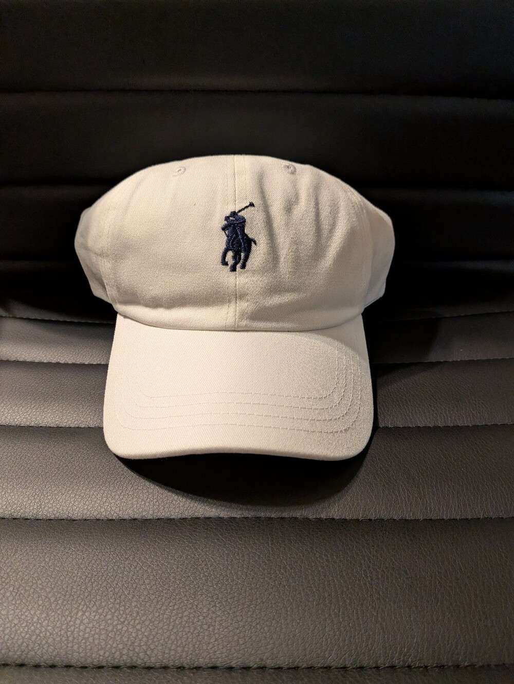 Polo by Ralph Lauren White Baseball Cap with Navy Polo Player - Picture 2 of 4